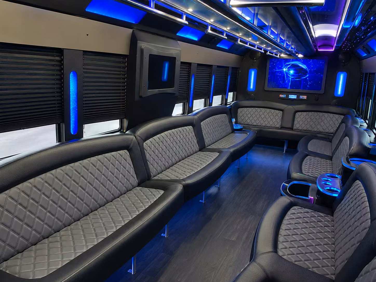 party buses for tailgates and fan groups heading to hard rock stadium or chase center